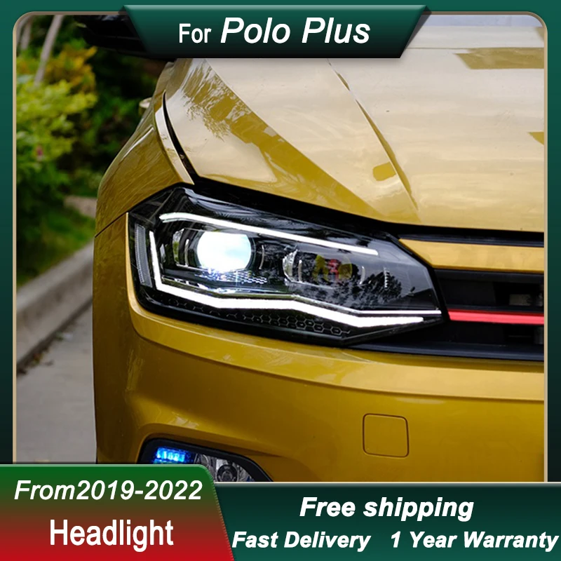 Fari auto Per Volkswagen VW Polo Plus GTI 2019-2022 nuovo stile Full LED Lampada frontale DRL Lampada frontale Gruppo luce anteriore
