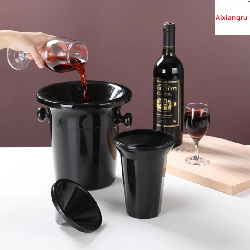 Aixiangru Wein- und Champagnerspülbehälter, Weinverkostungs-Spülbehälter 1L, Schwarzes Weinfass 3L/1L Image
