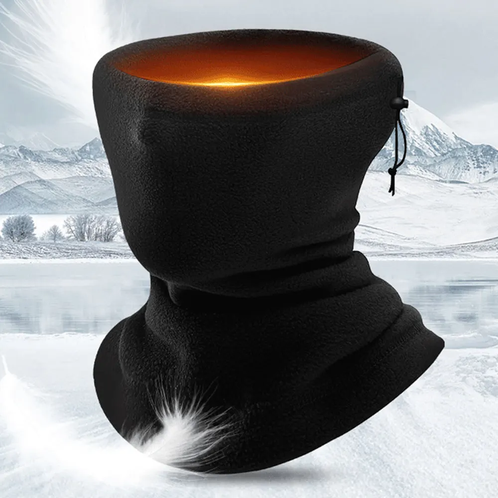 Winddichte Motorrad-Gesichtsmaske, Winter, warme Sturmhaube, Motorrad-Halbgesichtsmaske, schwarz, warm, Fleece, Halstuch, Reiten, Biker Image