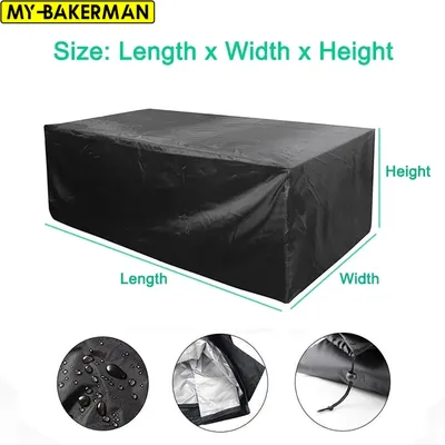 Outdoor patio Waterproof cover garden furniture cover rain and snow chair cover sofa table and chair dust cover 38Size