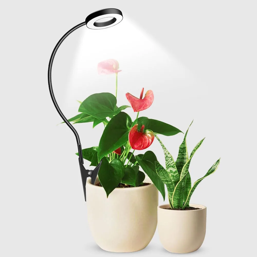 Zwei Installationsmethoden der Blumentopf-Clip-Pflanzenlampe. Umschaltbare 3-Farben-Timing-Dimm-Mini-USB-Pflanzenlampe mit vollem Spektrum