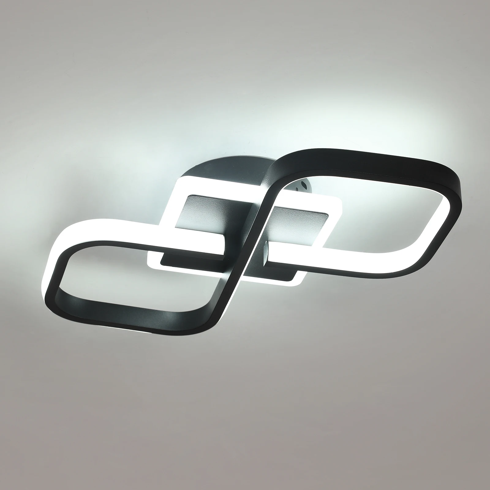 Moderne Deckenleuchten, 36 W, schwarz, elegante quadratische Lampe, LED-Deckenleuchten für Zuhause, Flur, Büro