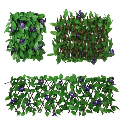 40*20cm Artificial Ivy Hedge Fence Panels Green Faux Ivy Leaf Privacy Fence Screen for Outdoor Home Garden Balcony Decoration