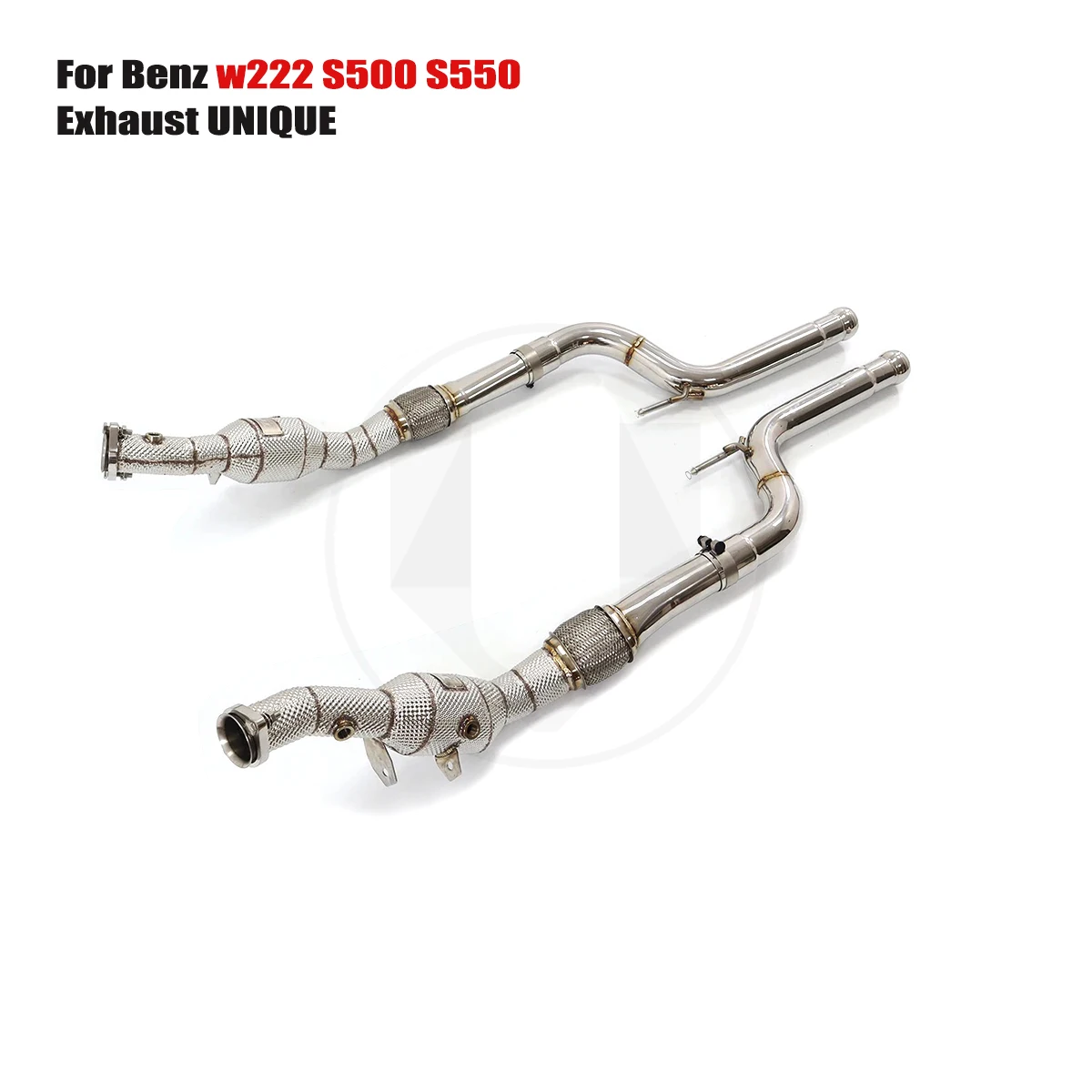 EINZIGARTIGE Designs Benz w222 S500 S550 4,7T isoliertes gerades Auspuff-Fallrohr aus Edelstahl Image