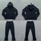 SY-157 Jogging Streetwear Felpe con cappuccio Pantaloni Set Tuta Abbigliamento uomo Y2k Felpe in cotone Top Pantaloni Abbigliamento uomo Nero