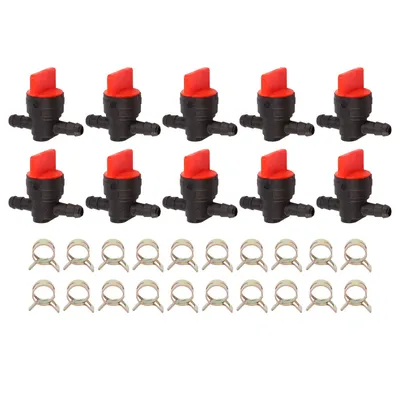 10PCS 494768 698183 Fuel Shut Off Valve with Clamp for 1/4 inch Fuel Line Briggs & Stratton Murray Toro Lawn Tractor