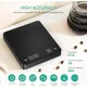 Bilancia da caffè digitale ad alta precisione da 0,1 g ricaricabile tramite USB con timer, capacità di 3 kg, schermo LED, cucina per caffè espresso