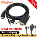 Adattatore compatibile da VGA a HDMI da 1,8 m HD 1080P VGA a HDMI compatibile da VGA maschio a HDMI maschio con adattatore di alimentazione USB audio