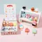 Bancone gelato in legno Playset per giocattolo per bambini cucina Montessori gioco di imitazione accessori da cucina giocattolo giochi di ruolo per bambini