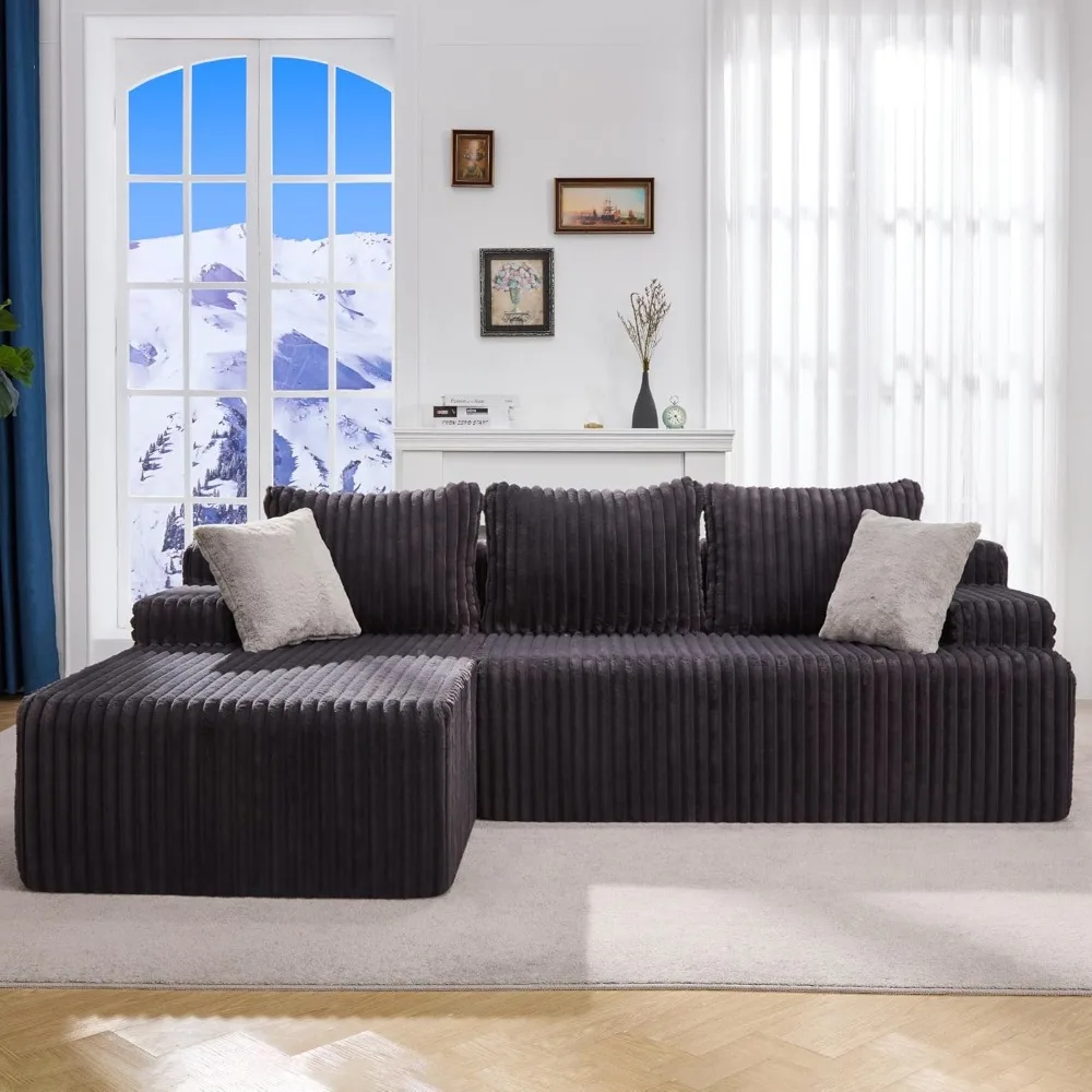 96“ Modular Sectional Sofa Couches L-Shape Couch 3 Seat Modular Sofa Memory Foam Sectional Couches for Living Room