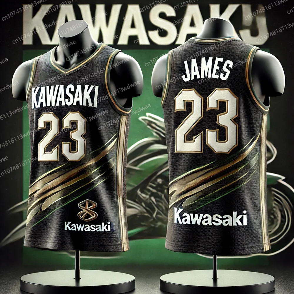 Kawasaki T-Shirt USA Basketball Weste Lebron James 23. Jersey T-Shirt Hip-Hop-Stil Basketball-Trikot Kawasaki Marke Fan Jersey