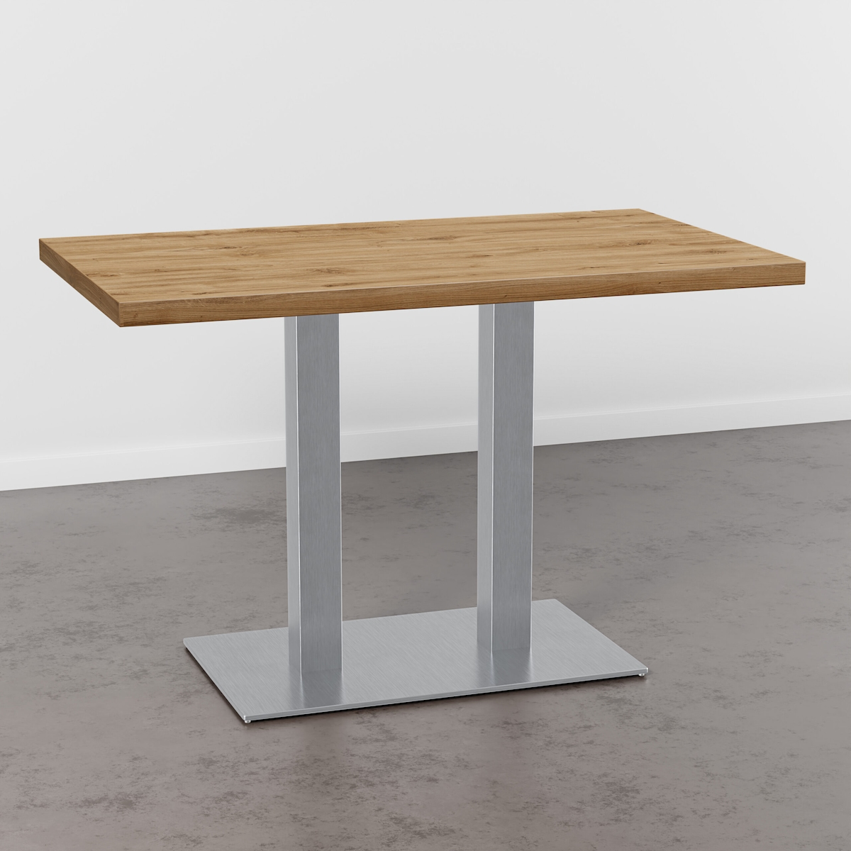 BIG Möbel GmbH Bistrotisch 120x70 cm | Eiche Rom Natur | Edelstahl Gestell Image