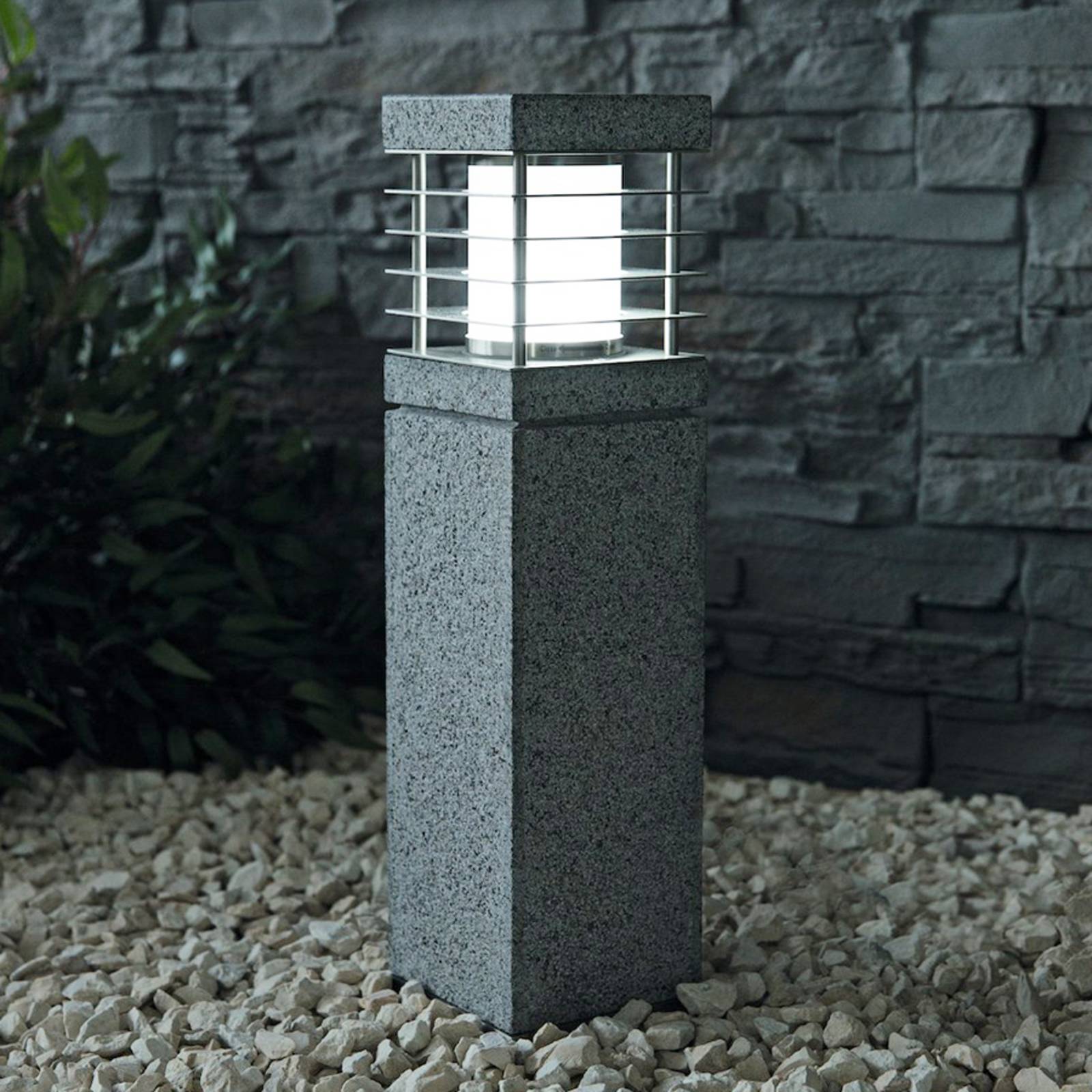 Heitronic Pillar Light La Mer, Alu / grey / zinc, Stone, Modern, Outdoor lights