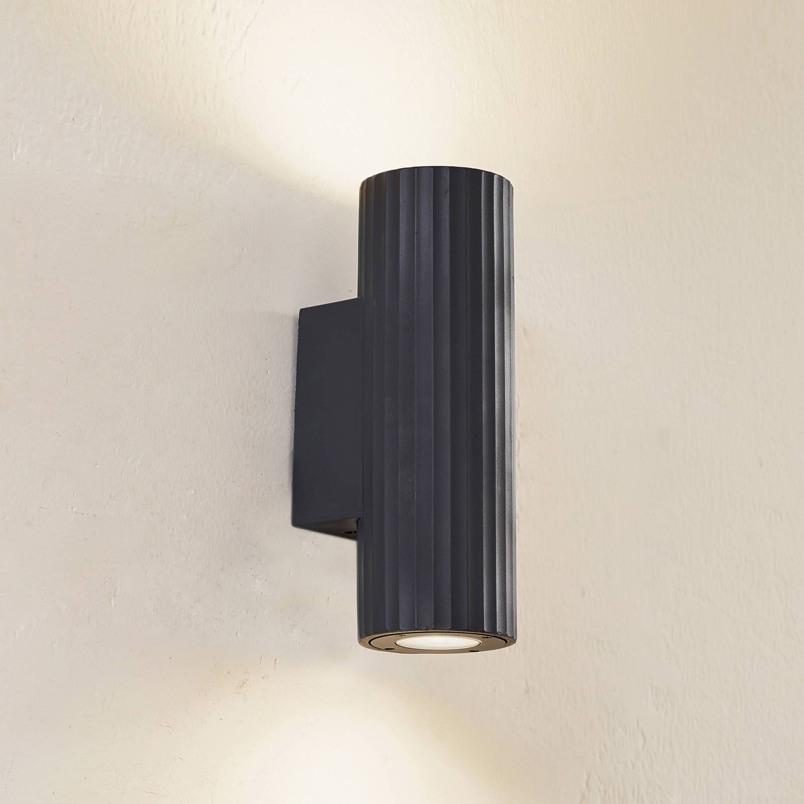 Outdoor Wall Light Christa Lindby, dimmable, Black, Concrete, Modern, Outdoor Wall Light