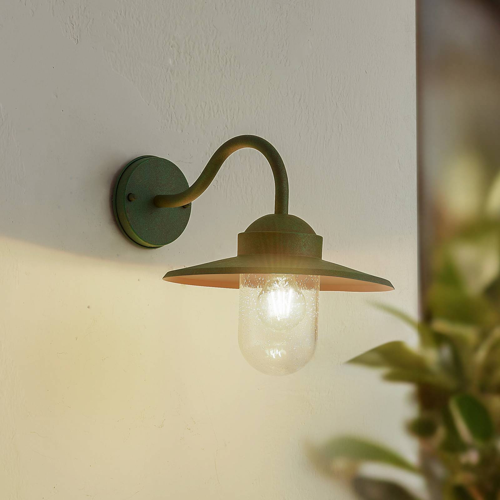 Outdoor Wall Light Bilma Lindby, dimmable, Green, Aluminium, Modern, Outdoor Wall Light