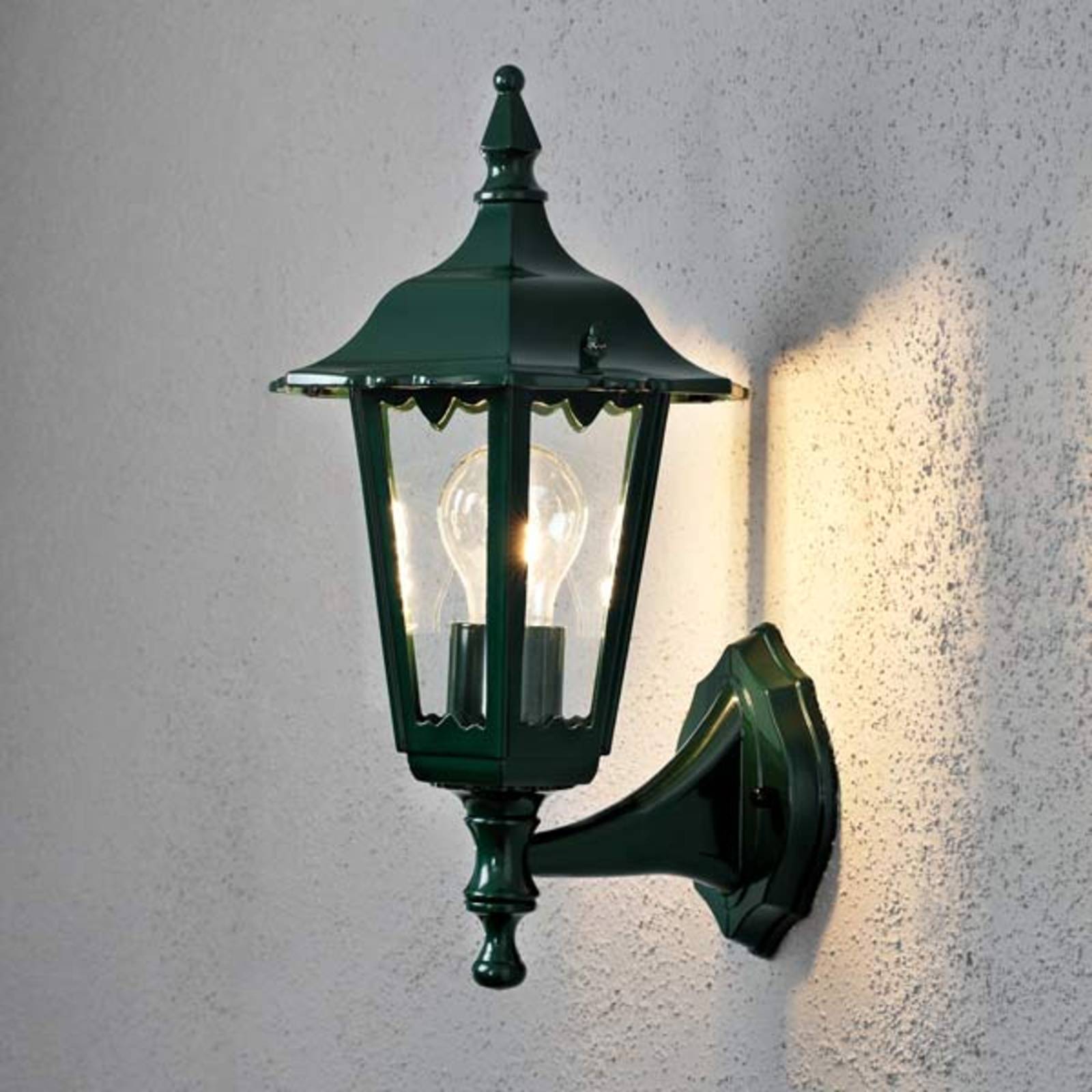 Konstsmide Outdoor Wall Light FIRENZE, Green, Glass, Country House / Rustic, Outdoor Wall Light