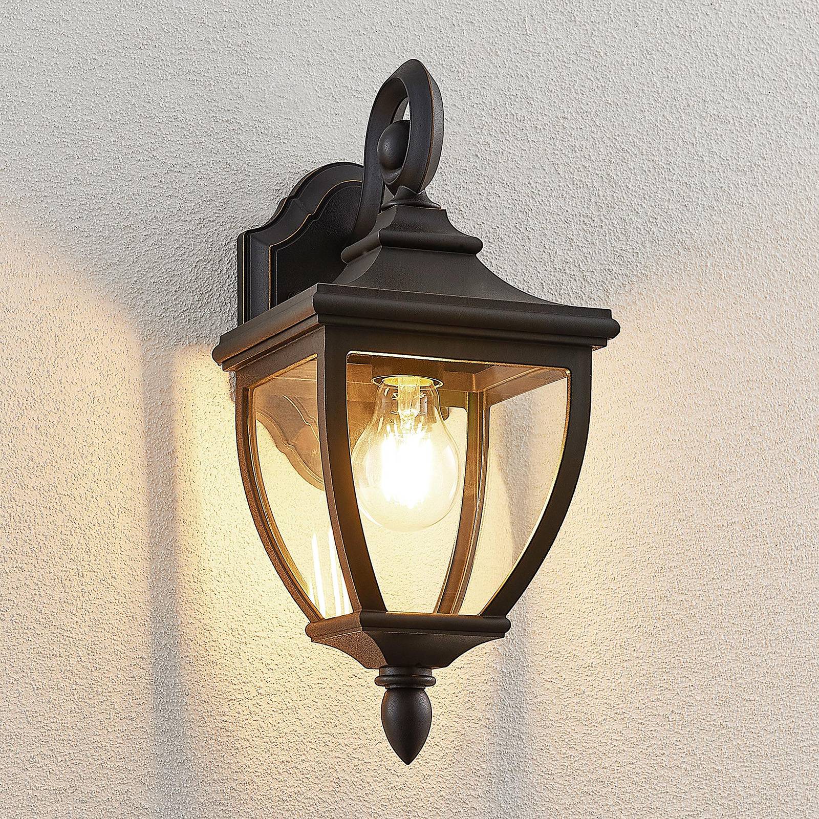 Outdoor Wall Light Cerys Lindby, dimmable, Black, Plastic, Antique, Outdoor Wall Light