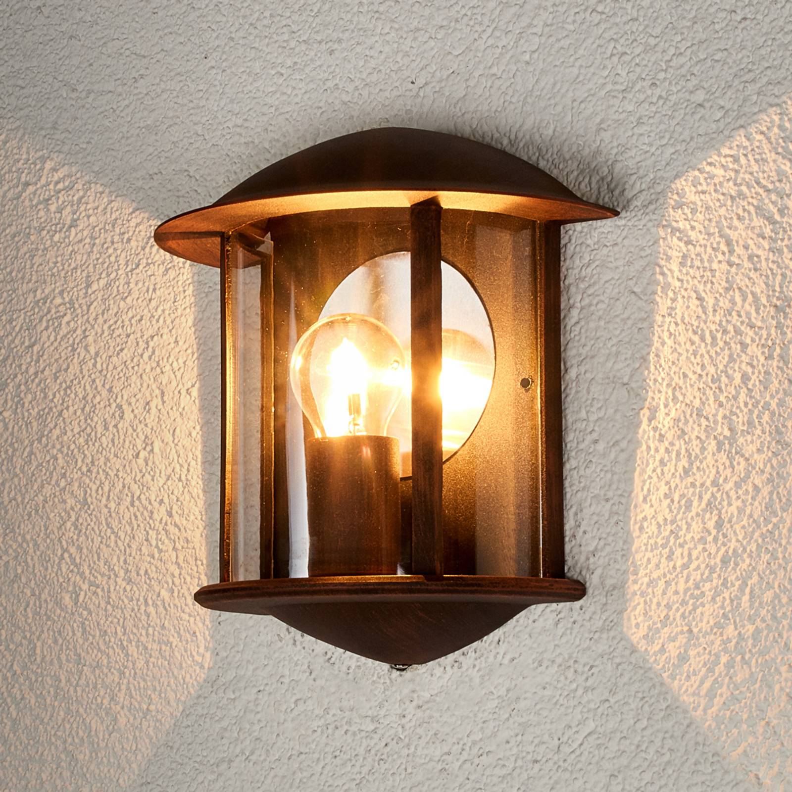 Outdoor Wall Light Maelis Lindby, dimmable, Brown / rust, Aluminium, Modern, Outdoor Wall Light