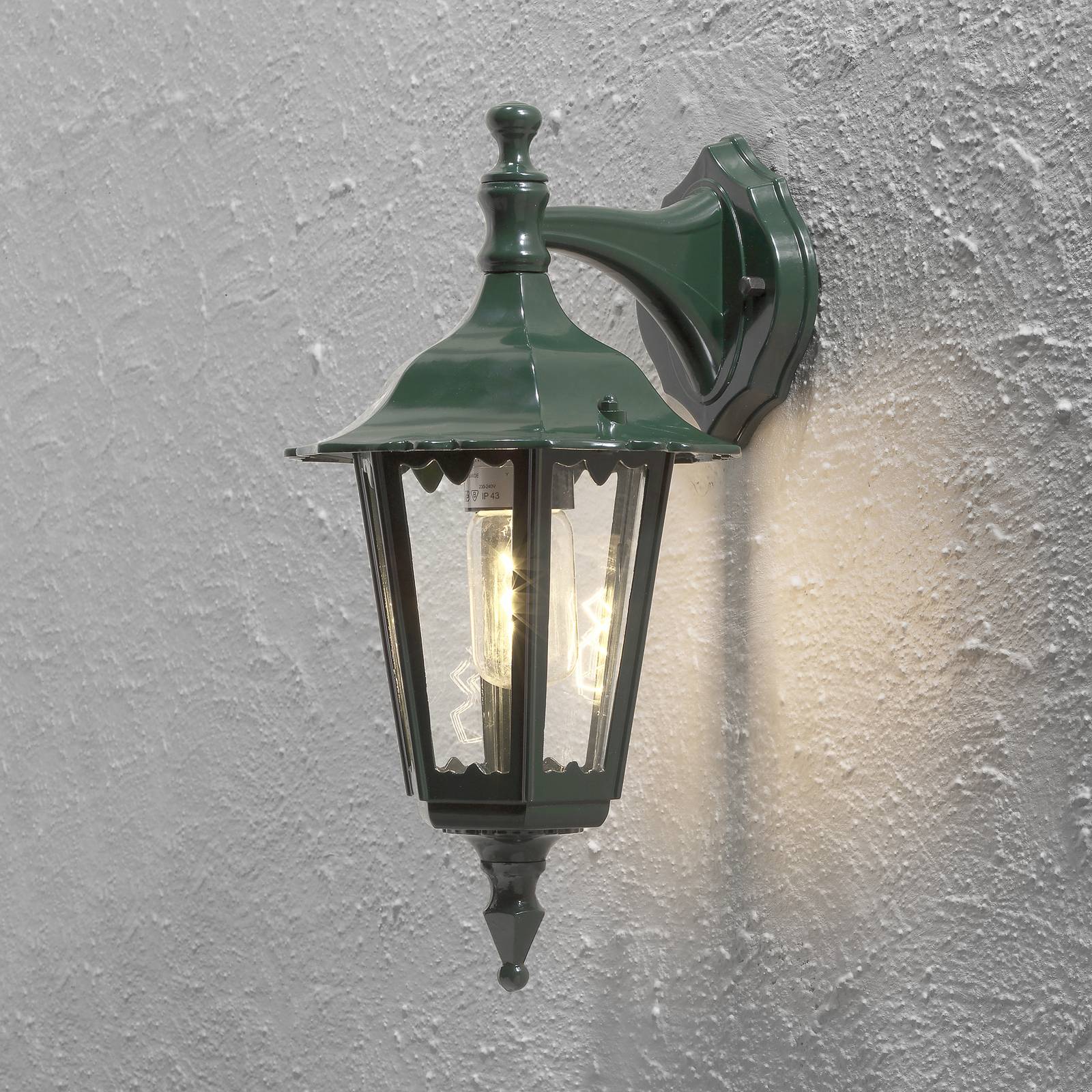 Konstsmide Outdoor Wall Light FIRENZE, Green, Aluminium, Country House / Rustic, Outdoor Wall Light