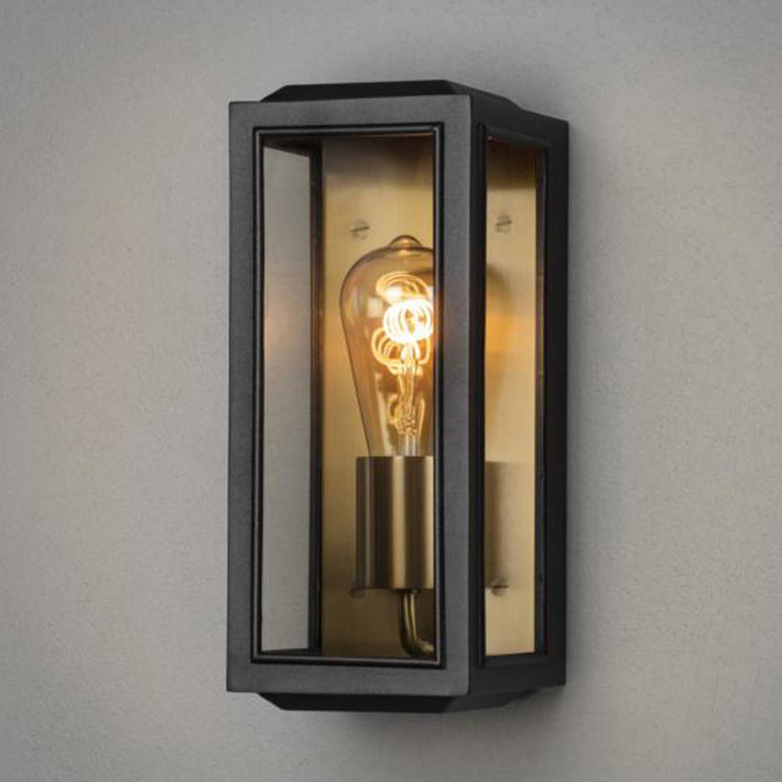 Konstsmide Outdoor Wall Light Carpi, dimmable, Black, metal, Modern, Outdoor Wall Light