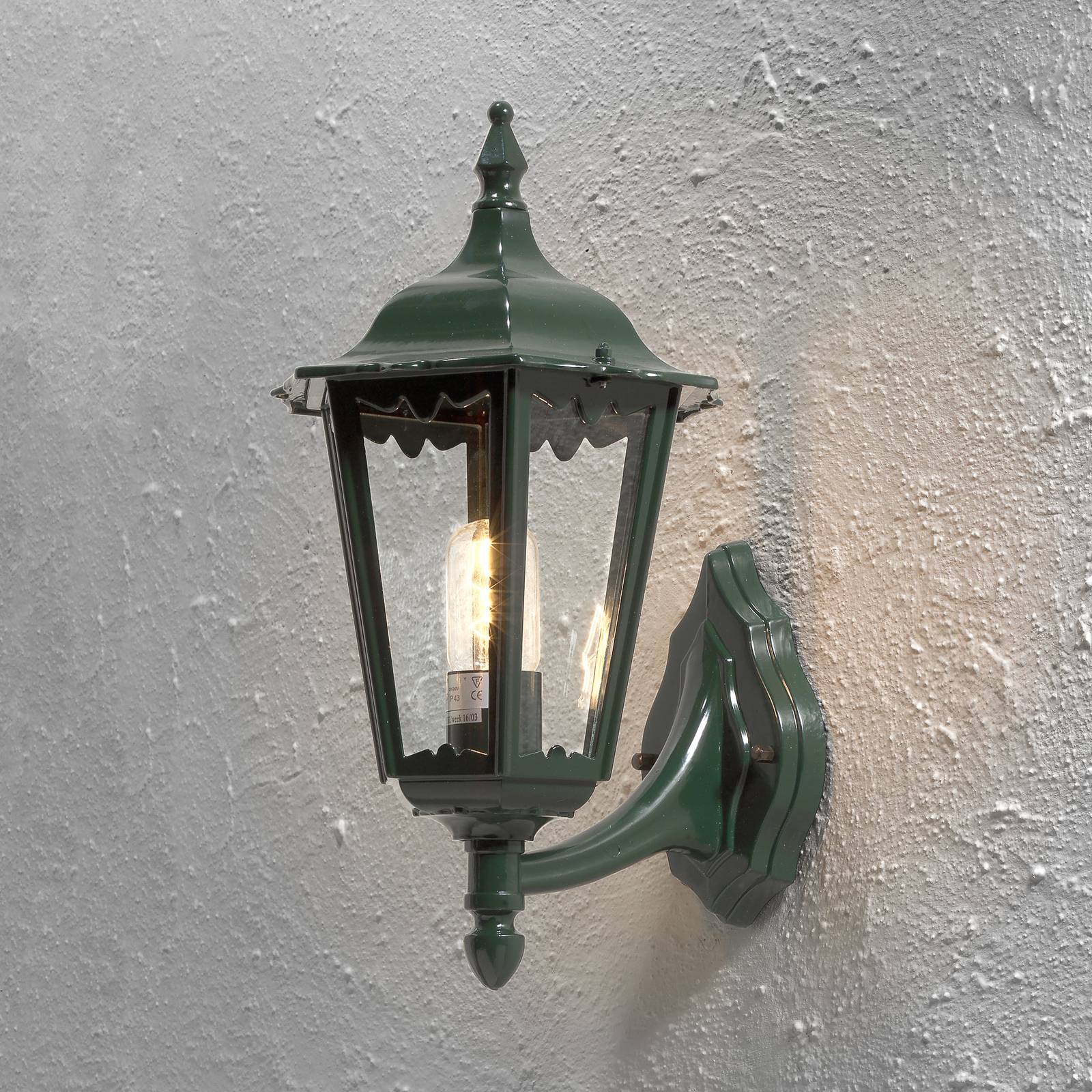 Konstsmide Outdoor Wall Light FIRENZE, Green, Aluminium, Country House / Rustic, Outdoor Wall Light