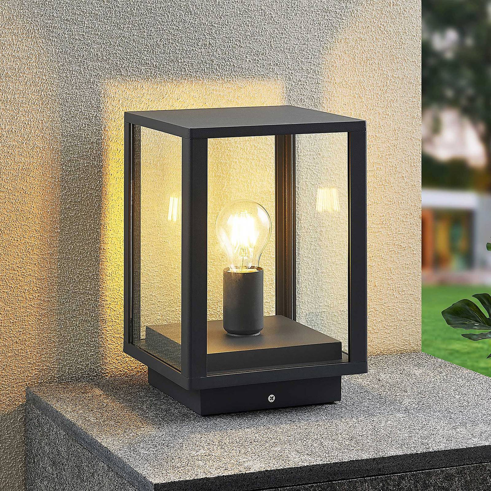 Pillar Light Giavanna Lindby, dimmable, Black, Aluminium, Modern, Outdoor lights