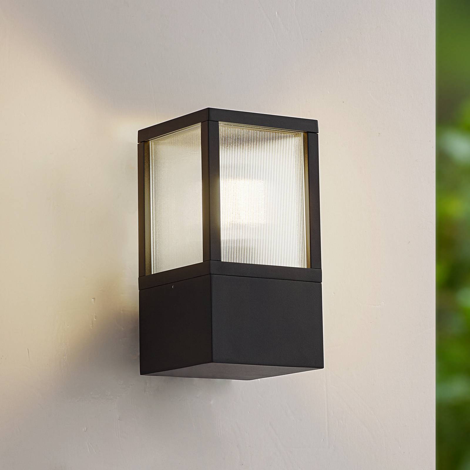 Outdoor Wall Light Klemens Lucande, dimmable, Black, Aluminium, Modern, Outdoor Wall Light