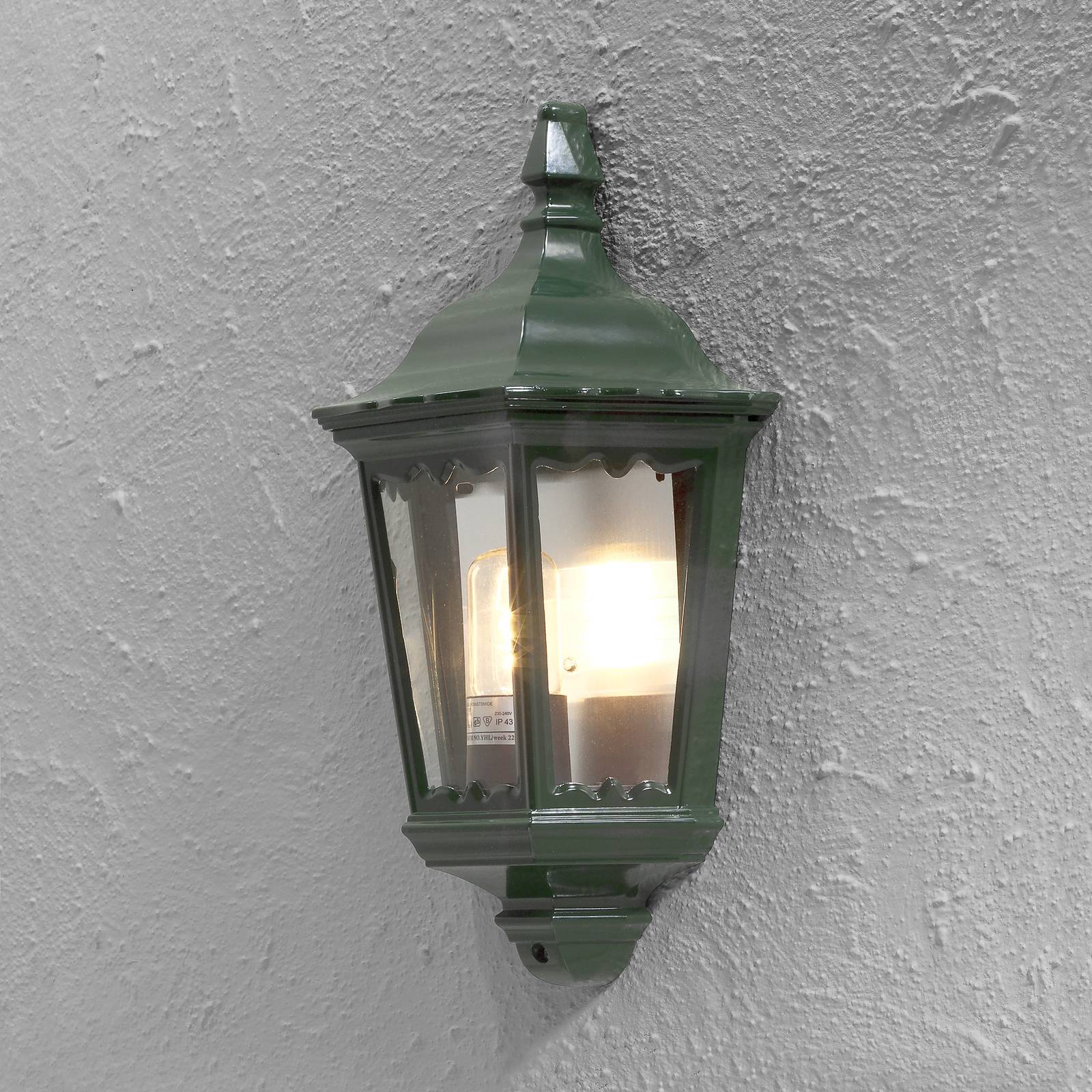 Konstsmide Outdoor Wall Light FIRENZE, Green, Glass, Country House / Rustic, Outdoor Wall Light