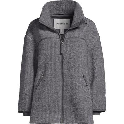 Bob Trimmed Borg Jacket, Women, size: 10-12, petite, Grey, by Lands' End
