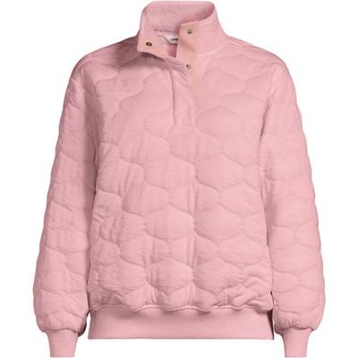 Onion Quilted Jacket, Women, size: 28-30, plus, Pink, by Lands' End