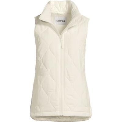 Insulated FeatherFree Onion Quilted Gilet, Women, size: 8, regular, Ivory, Polyester, by Lands' End