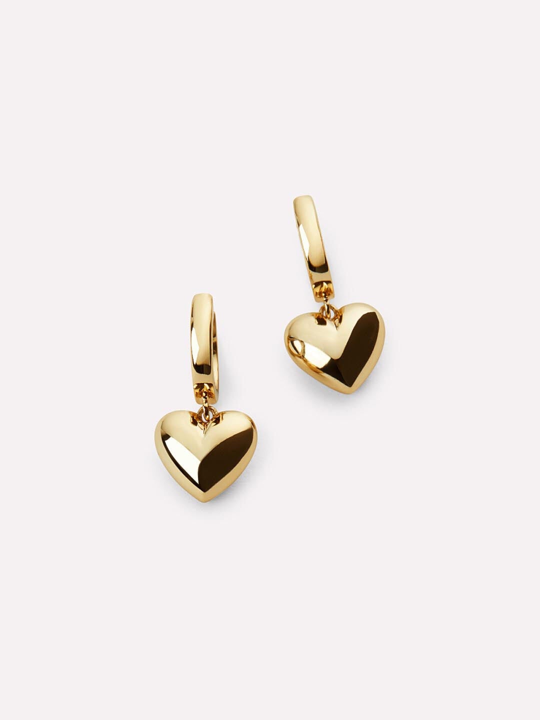 Plus Size Women's Jessica Puffed Heart Hoops by Ana Luisa in Gold (Size OS)