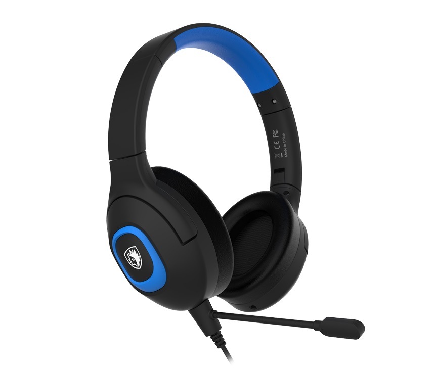 SADES Gaming-Headset "Shaman SA-724 Gaming Headset, schwarz/blau, USB, kabelgebunden", blau, B:17,7cm H:15,9cm T:7,8cm, Kopfhörer, Stereo, Over Ear, PC, PST, XBox, Nintendo Switch, VR, Phone Image