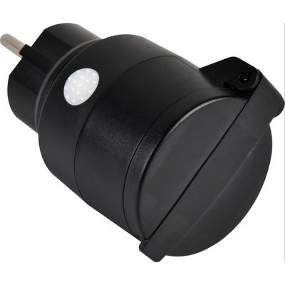 HYRICAN Steckdose "Smart WIFI Steckdose, 10A, Alexa/ Google kompatibel", schwarz, T:10cm Ø:5cm, Steckdosen, geeignet für Ausseneinsatz, IP44