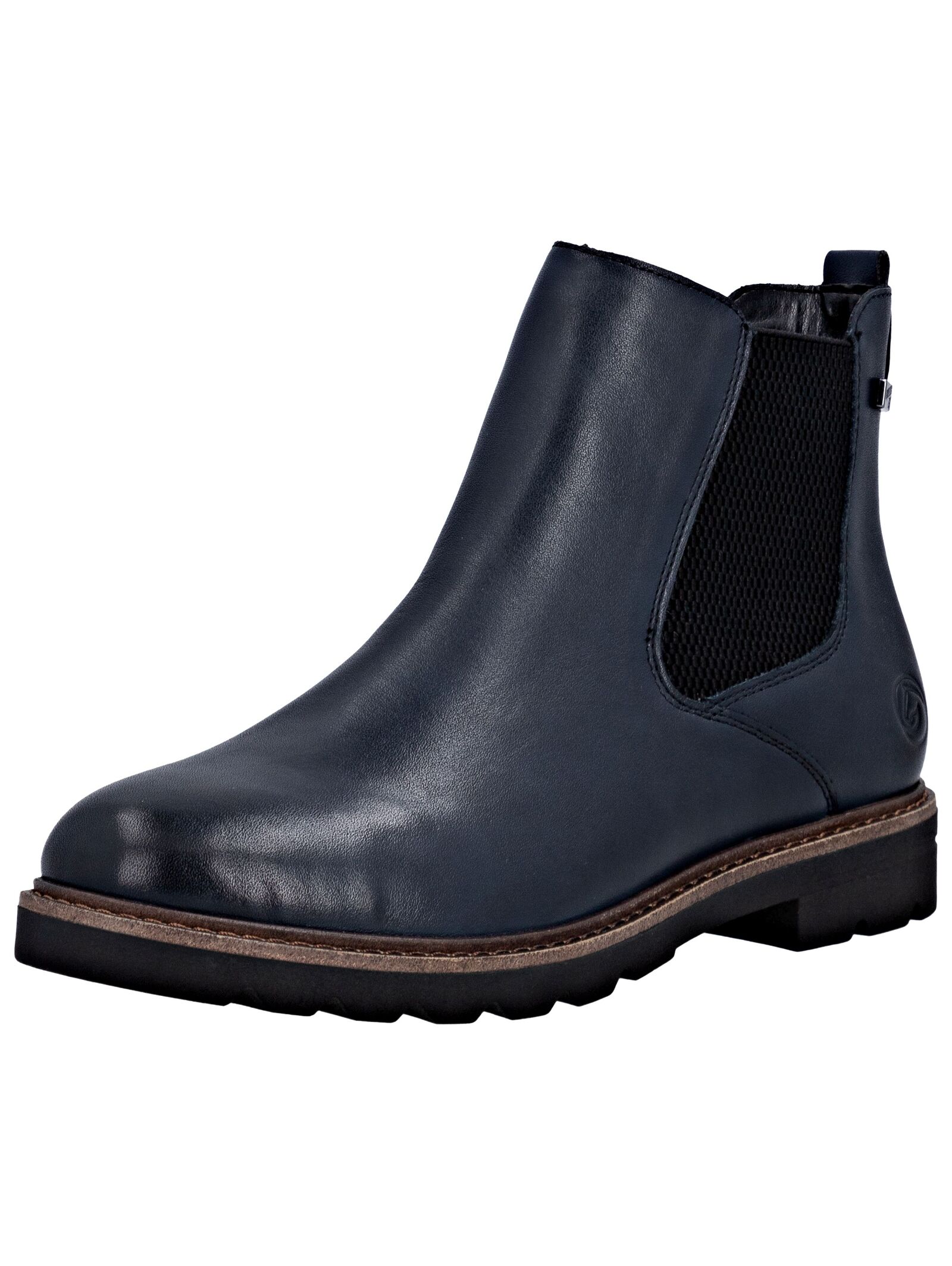 Stiefelette REMONTE "Remonte Stiefelette Leder/Textil", Damen, Gr. 42, schwarz (blau, schwarz), Leder, Textil, Schuhe Stiefelette
