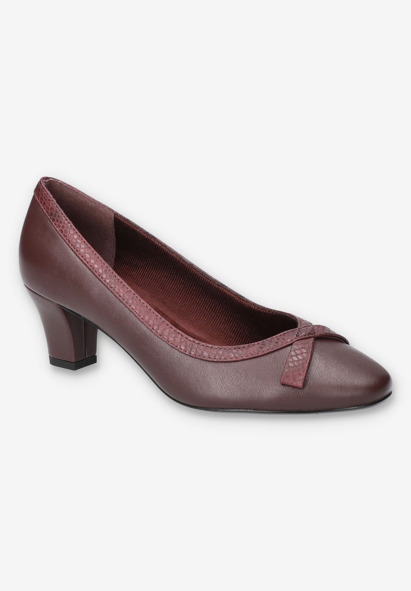 Wide Width Women's Kata Pump by Easy Street in Burgundy (Size 7 W)