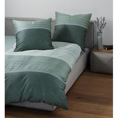 Bettwäsche JANINE "Mako-Satin98124 07", grün, B/L: 155cm x 220cm, , Mako-Satin, B/L: 80cm x 80cm, Mako-Satin, Obermaterial: 100% Baumwolle, Bettwäsche, mit Reissverschluss Image