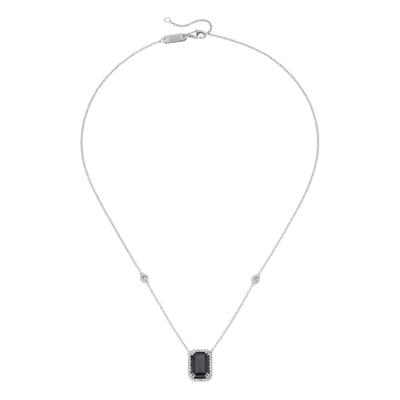 Collier "mit Zirkonia und grauem Kristallstein, Silber 925", grau, GIORGIO MARTELLO MILANO, Halsketten, Damen, 45cm, Silber 925 (Sterlingsilber) Image