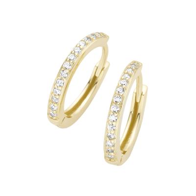Paar Creolen LUIGI MERANO "mit funkelnden Lab Grown Diamanten, Brillantschliff, Gold 375", gold, Ohrringe, Damen, Gelbgold 375 Image