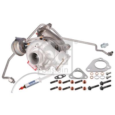 FEBI BILSTEIN Lader, Aufladung mit Ölzulaufleitung für VW AUDI 038145702EX 038145702EV 38145702GV 190918 Image