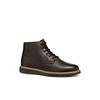 Winterboots GEOX "U POVE", Herren, Gr. 45, braun (dunkelbraun), Glattleder, Veloursleder, casual, Schuhe, Budapester, Businessschuh mit Warmfutter, Größenschablone zum Download