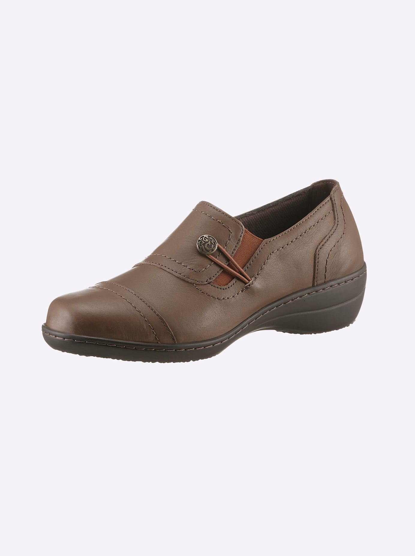 Slipper CLASSIC BASICS, Damen, Gr. 40, braun, Glattleder, Leder, Rindsleder, Schuhe Slipper
