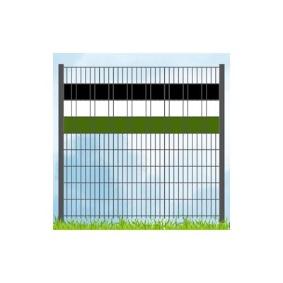 zaun|zu® Sichtschutz Vereinsfarben Schwarz/Weiß/Grün Volle Streifenbreite Image