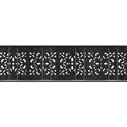 zaun|zu® Sichtschutz Design Vlies Ornament für Doppelstabmatten Schwarzgrau 2,6m Image