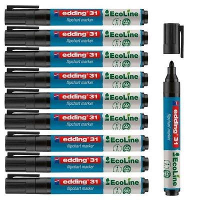 Edding Flipchart-Marker »31 Ecoline« 1,5 - 3 mm 10 Stück schwarz schwarz Image