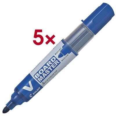 Pilot 5x Whiteboard-Marker »V-Board Master« nachfüllbar mit Patronen-System blau Image