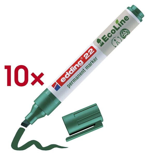 Edding Permanent-Marker »22 EcoLine« 1 - 5 mm 10 Stück grün Image