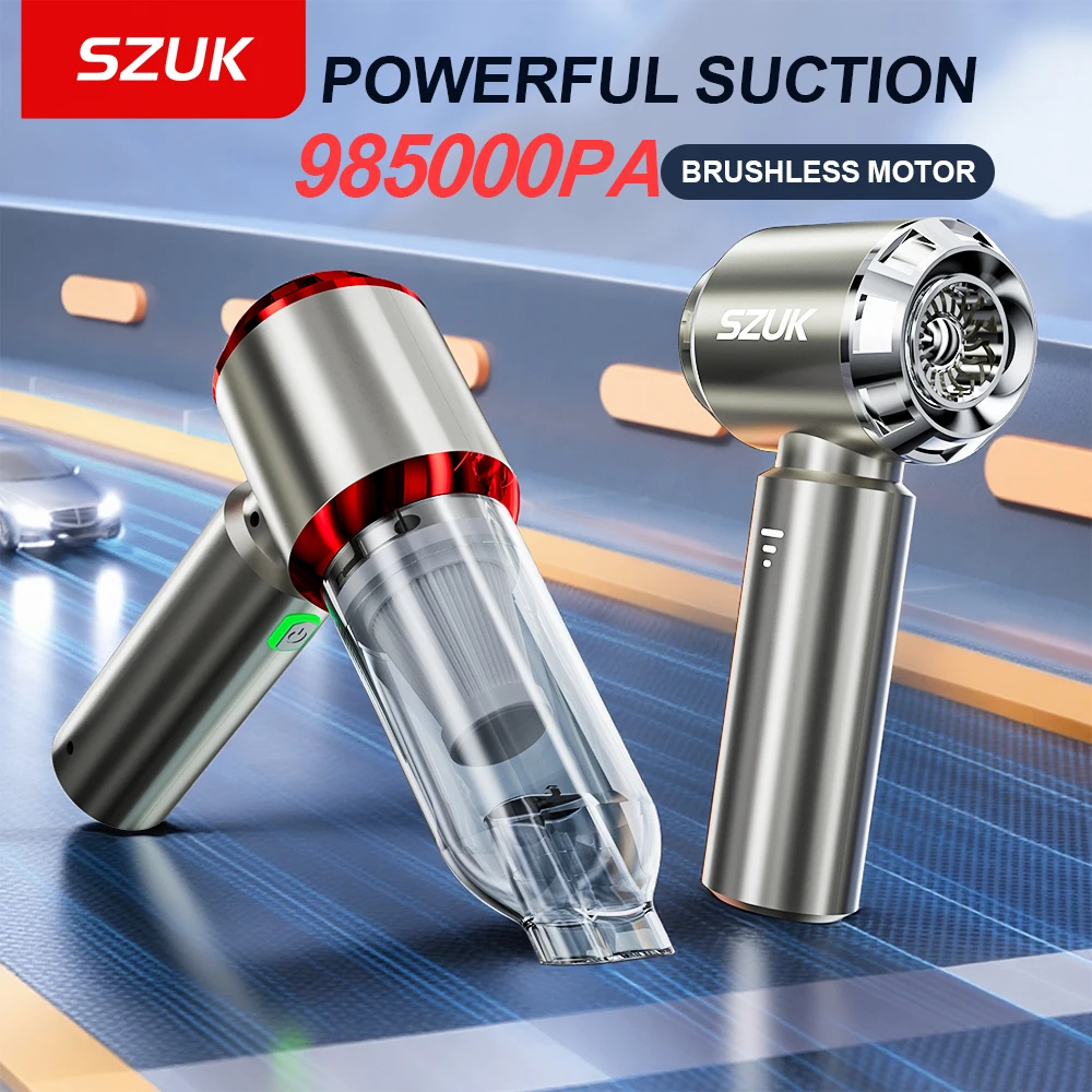 SZUK Mini aspirateur de voiture 985000Pa nettoyeur à main sans fil Machine de nettoyage fort puissant aspirateur Portable voiture aspirateurs sans fil aspirateur pour voiture aspirateur voiture