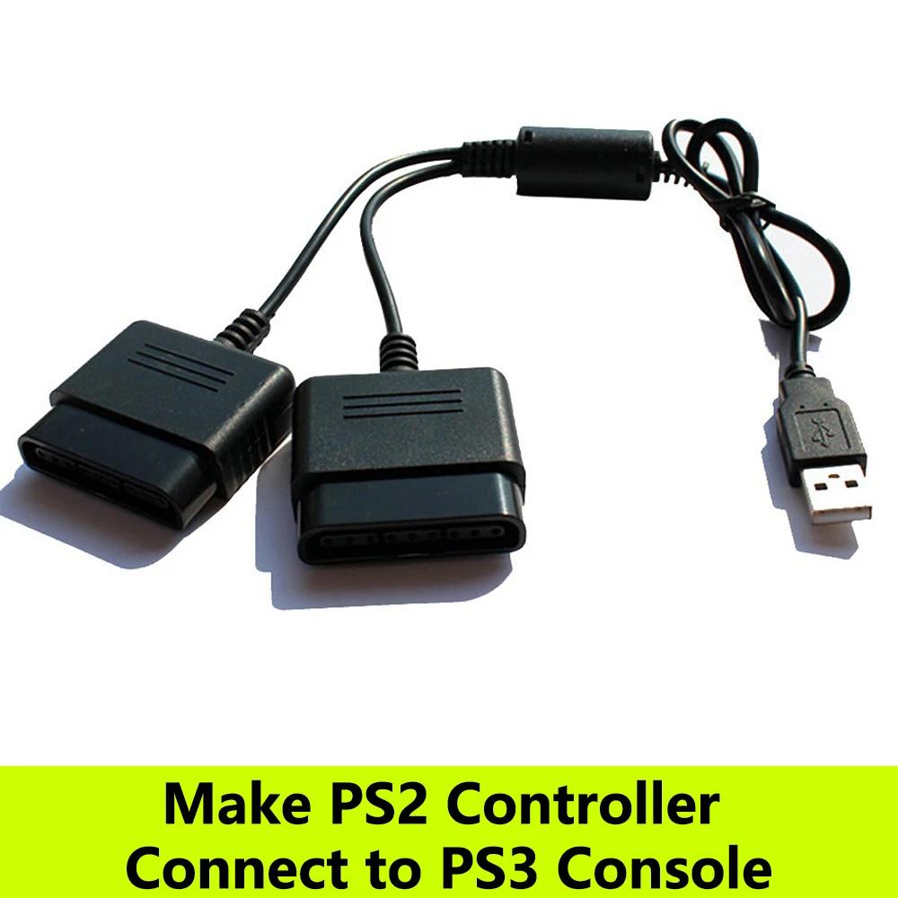 2-in-1-Adapterkabel für PS2-Controller. Anschluss an die PS3-Konsole, PS2-Gamepads zum PC-Game-Player-Konverterkabel ohne Treiber