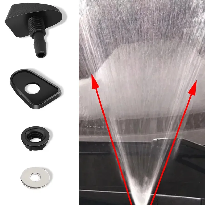 2 Teile/satz universal fronthaube wischer düse spray kit sprinkler fan düse abdeckung scheibe auslass einstellbar Image